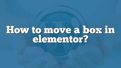How to move a box in elementor?