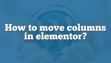 How to move columns in elementor?