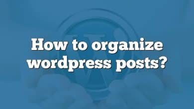 How to organize wordpress posts?