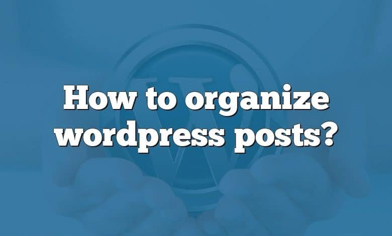 How to organize wordpress posts?