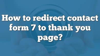 How to redirect contact form 7 to thank you page?