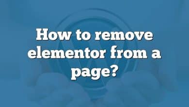 How to remove elementor from a page?