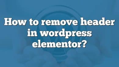 How to remove header in wordpress elementor?