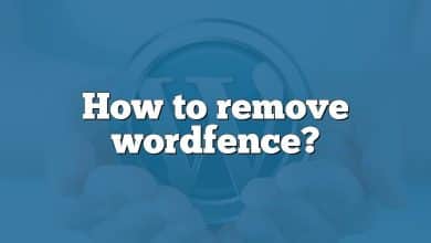 How to remove wordfence?