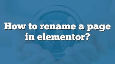 How to rename a page in elementor?