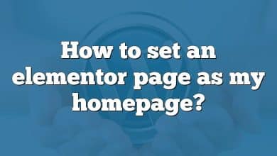 How to set an elementor page as my homepage?