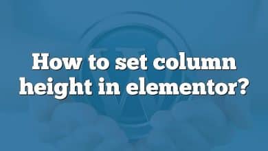 How to set column height in elementor?