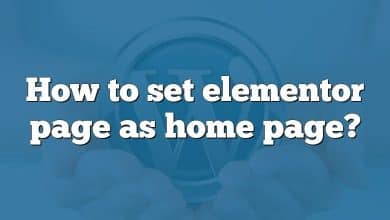 How to set elementor page as home page?