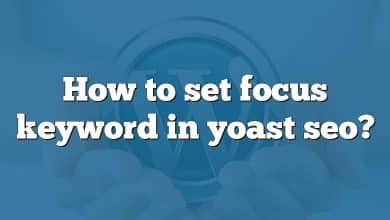 How to set focus keyword in yoast seo?