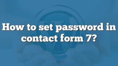 How to set password in contact form 7?