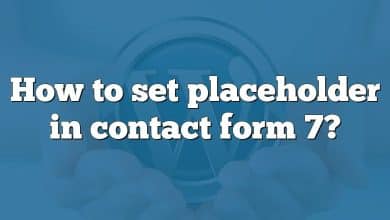 How to set placeholder in contact form 7?