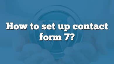 How to set up contact form 7?