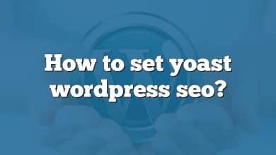 How to set yoast wordpress seo?