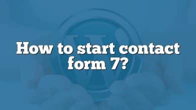 How to start contact form 7?