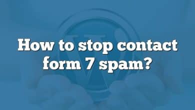 How to stop contact form 7 spam?