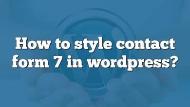 How to style contact form 7 in wordpress?