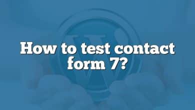 How to test contact form 7?