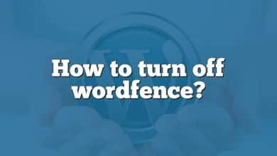 How to turn off wordfence?