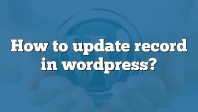 How to update record in wordpress?