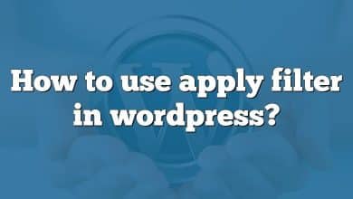 How to use apply filter in wordpress?