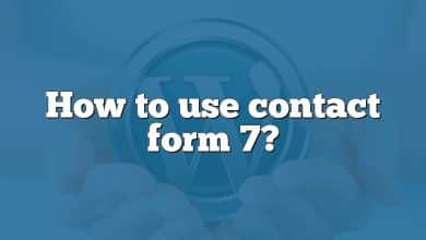 How to use contact form 7?