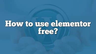 How to use elementor free?