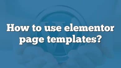 How to use elementor page templates?