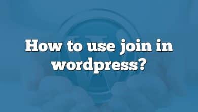 How to use join in wordpress?