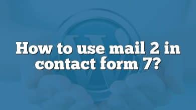 How to use mail 2 in contact form 7?