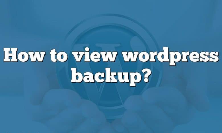 How to view wordpress backup?
