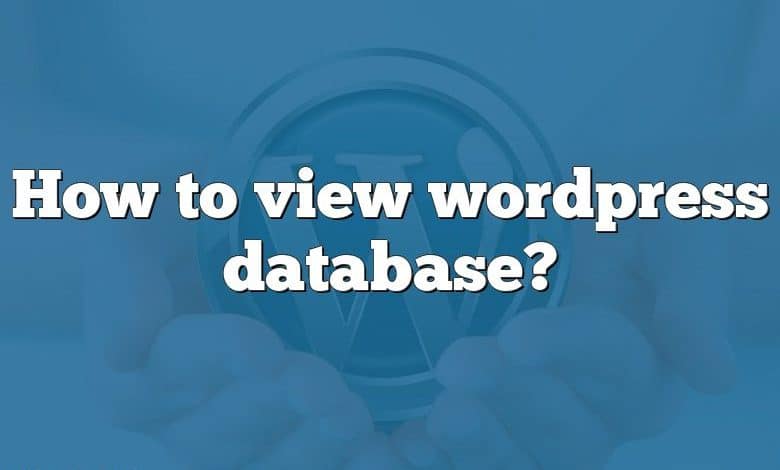 How to view wordpress database?