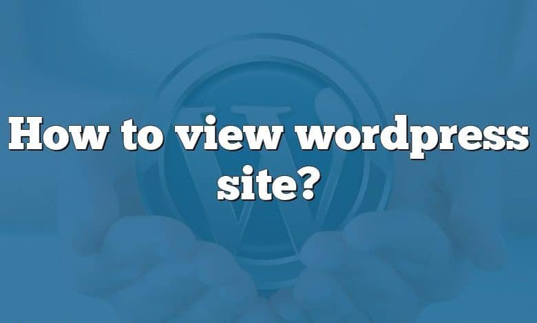 How to view wordpress site?