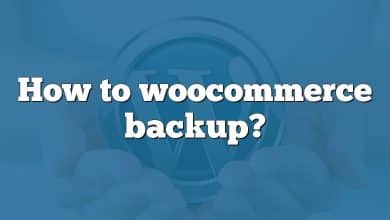 How to woocommerce backup?