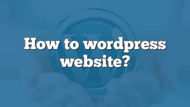 How to wordpress website?