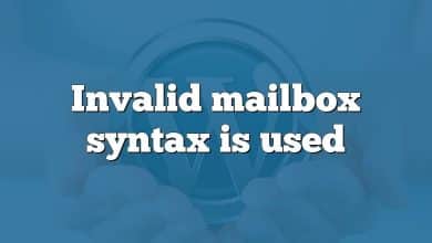 Invalid mailbox syntax is used