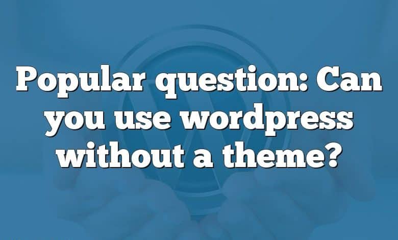 Popular question: Can you use wordpress without a theme?