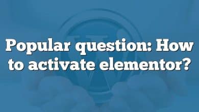 Popular question: How to activate elementor?