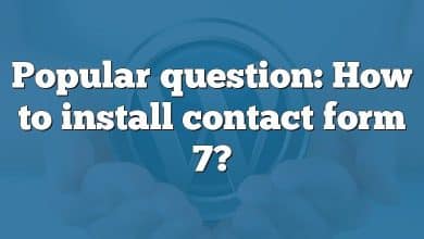 Popular question: How to install contact form 7?