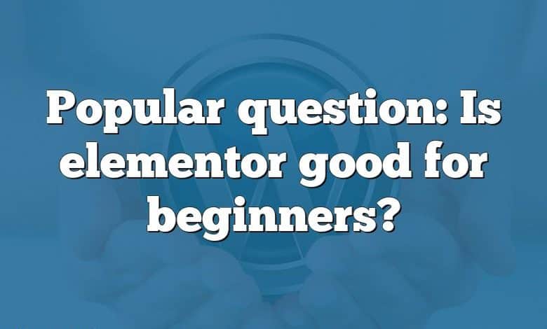 Popular question: Is elementor good for beginners?