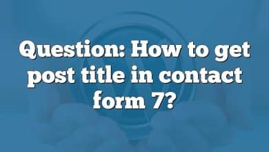 Question: How to get post title in contact form 7?