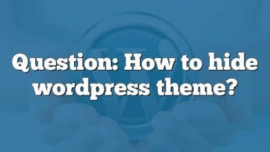 Question: How to hide wordpress theme?