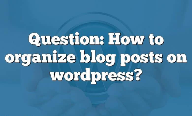 Question: How to organize blog posts on wordpress?