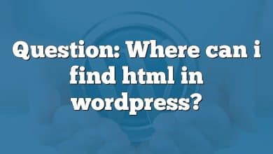 Question: Where can i find html in wordpress?