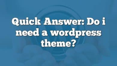 Quick Answer: Do i need a wordpress theme?