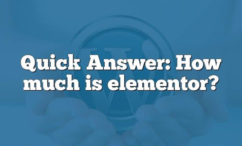 Quick Answer: How much is elementor?