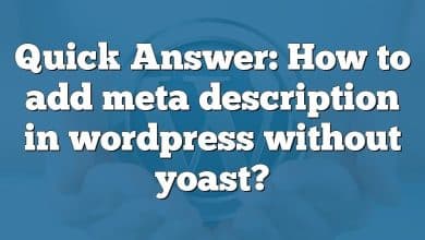 Quick Answer: How to add meta description in wordpress without yoast?