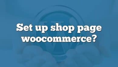 Set up shop page woocommerce?