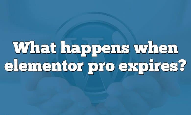 What happens when elementor pro expires?