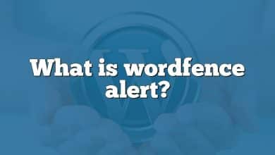 What is wordfence alert?