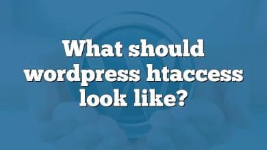 What should wordpress htaccess look like?